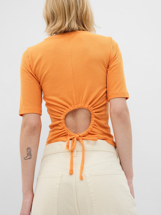 Mini Rib Keyhole T-Shirt
