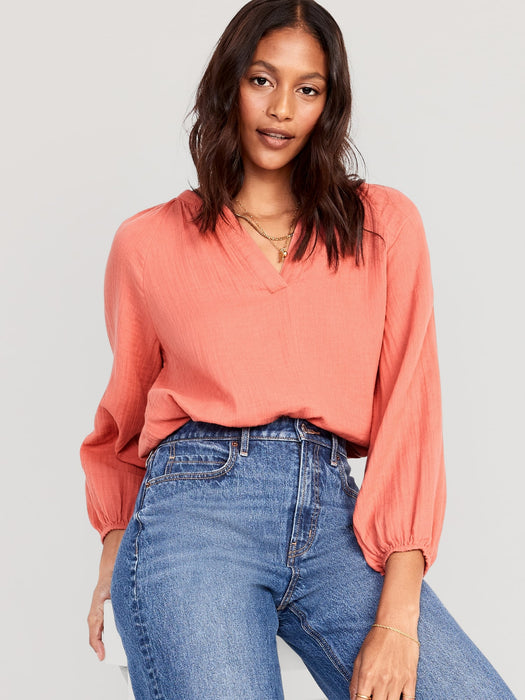 Split-Neck Blouse for Women