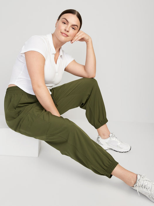 Extra High-Waisted StretchTech Cargo Jogger Pants for Women