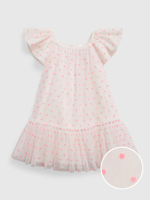 Baby Flutter Sleeve Tulle Dress