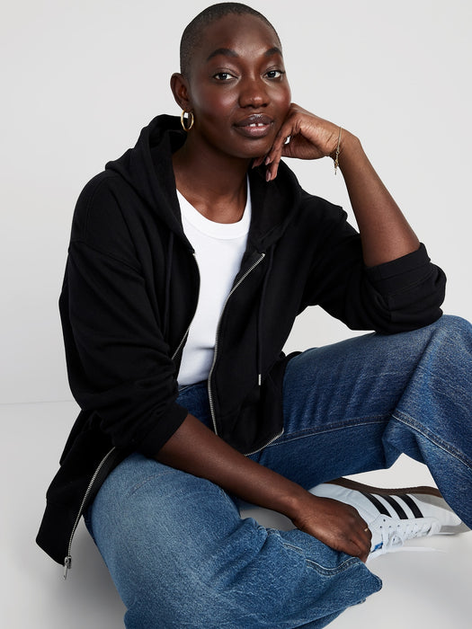Slouchy Fleece Full-Zip Hoodie for Women