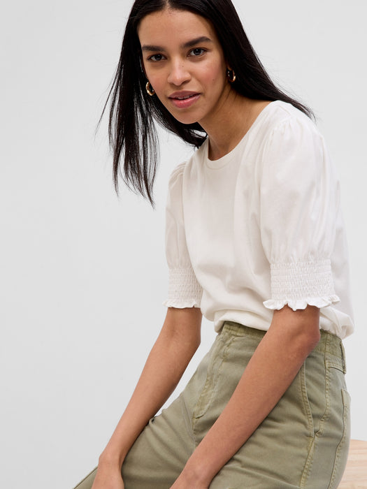100% Organic Cotton Vintage Puff Sleeve T-Shirt