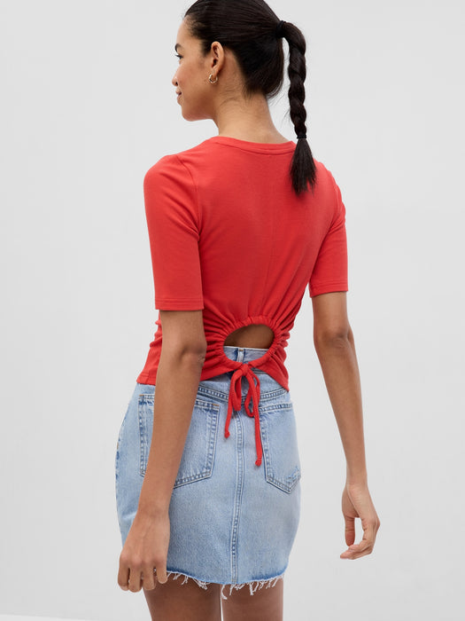 Mini Rib Keyhole T-Shirt