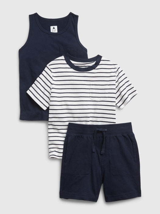 Toddler 100% Organic Cotton Mix and Match Three-Piece Outfit Set