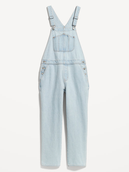 Slouchy Straight Ankle Jean Overalls