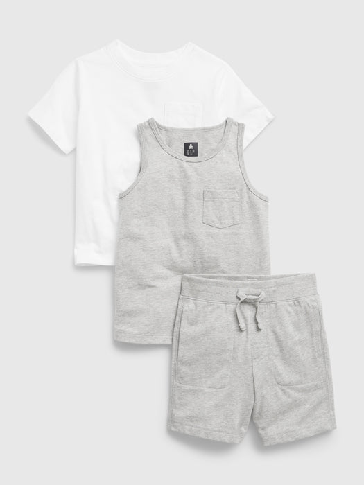 Toddler 100% Organic Cotton Mix and Match Three-Piece Outfit Set