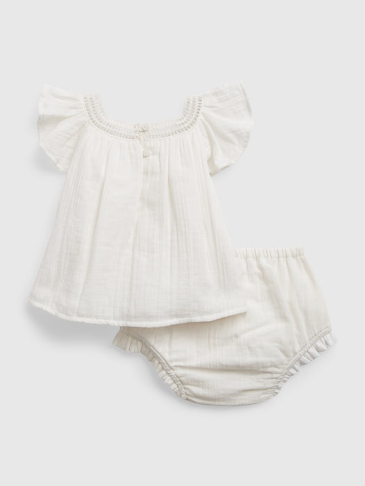 Baby Crinkle Gauze Crochet Outfit Set