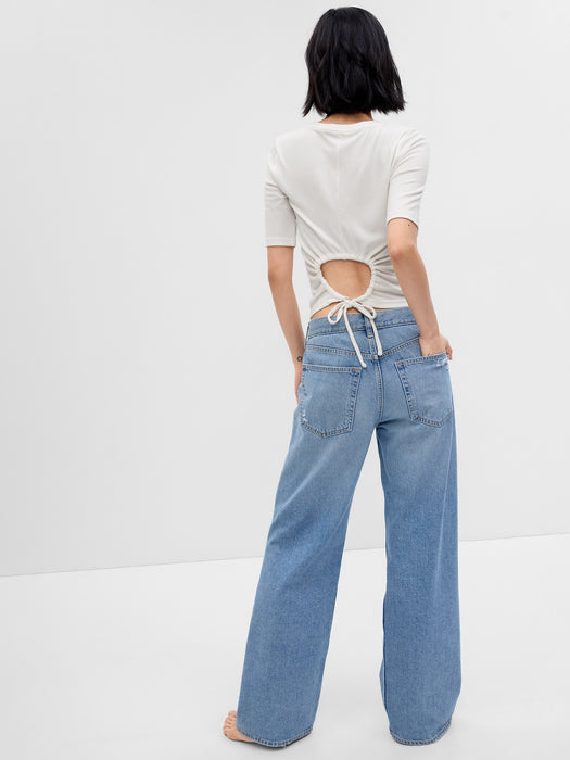 Mini Rib Keyhole T-Shirt