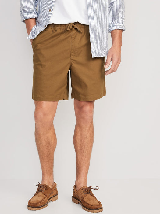 Pull-On Twill Jogger Shorts for Men -- 7-inch inseam