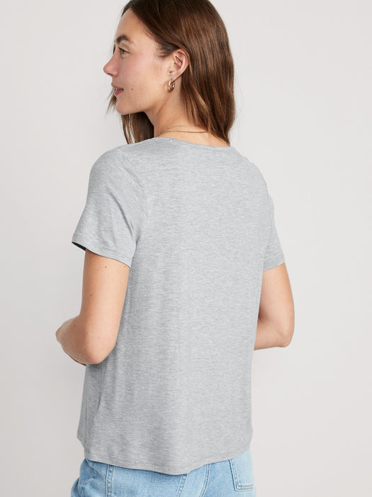 Luxe V-Ausschnitt T-Shirt