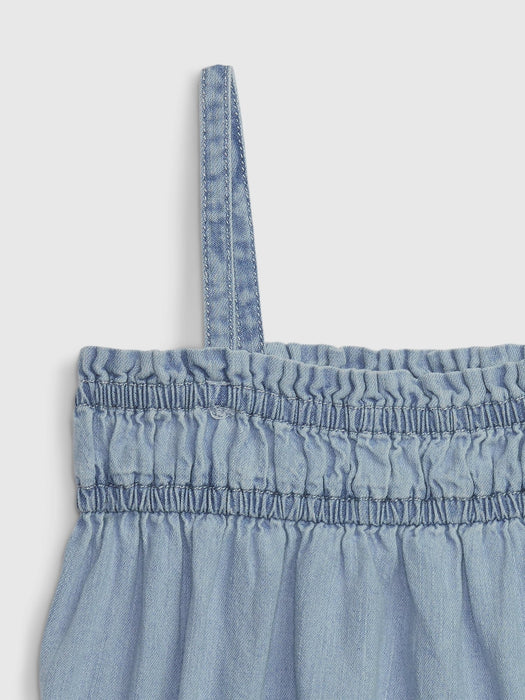Baby Denim Bubble Shorty One-Piece with Washwell
