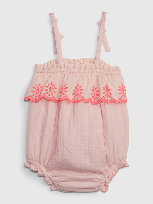 Baby Crinkle Gauze Eyelet Shorty One-Piece