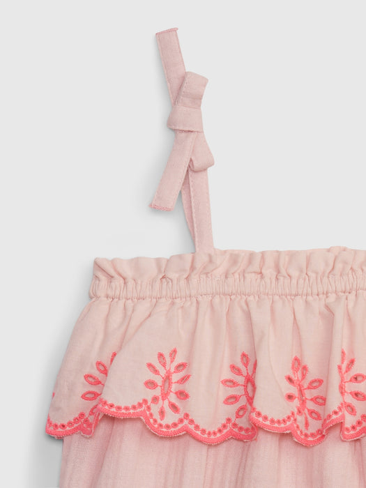 Baby Crinkle Gauze Eyelet Shorty One-Piece