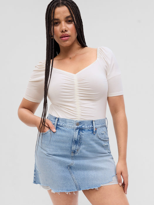 Puff Sleeve Ruched T-Shirt