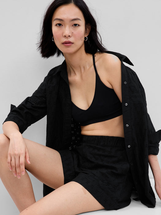 Eyelet Pull-On Shorts