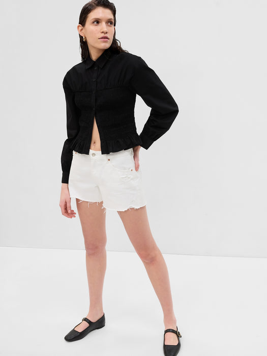 Smocked Peplum Shirt