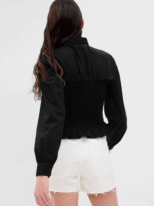 Smocked Peplum Shirt