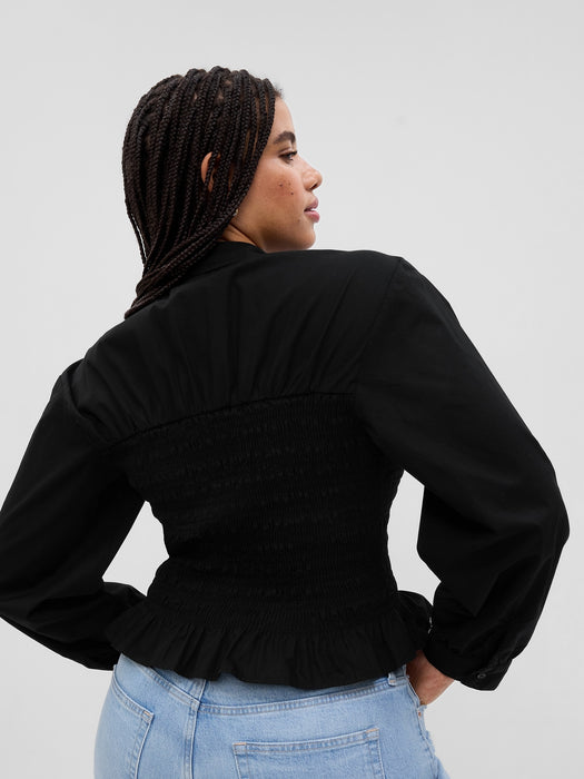 Smocked Peplum Shirt