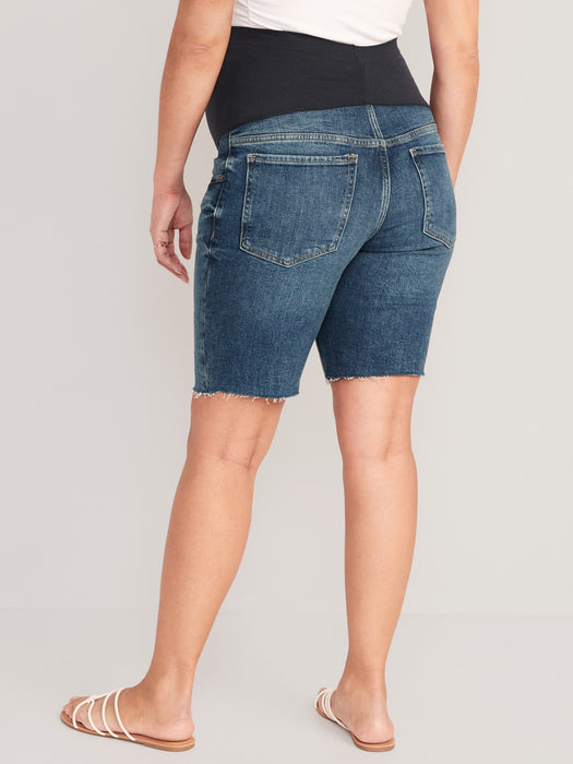 Maternity Full Panel OG Straight Jean Shorts -- 9 -inch inseam