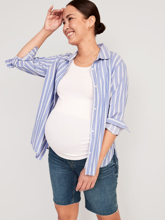 Maternity Full Panel OG Straight Jean Shorts -- 9 -inch inseam