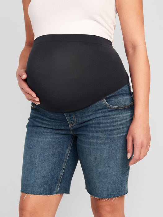 Maternity Full Panel OG Straight Jean Shorts -- 9 -inch inseam