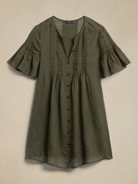 Ramie Pintuck Dress