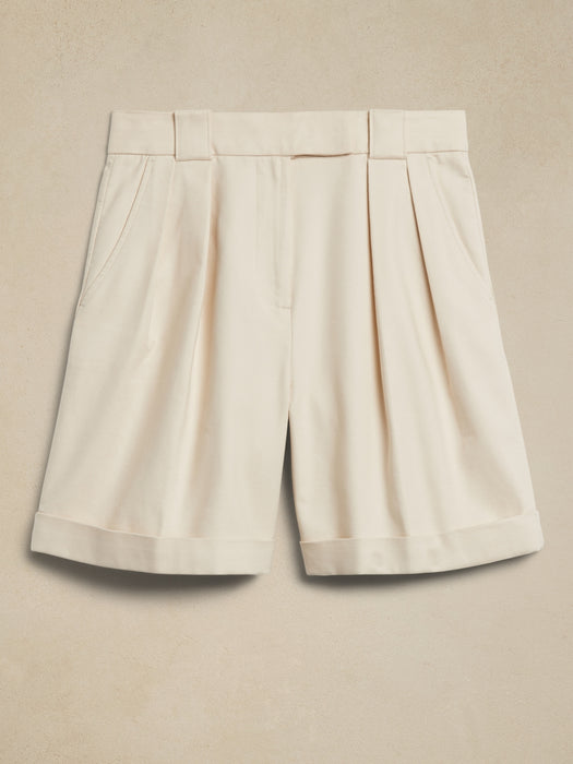 Cruise Pleated Cotton 6" Short