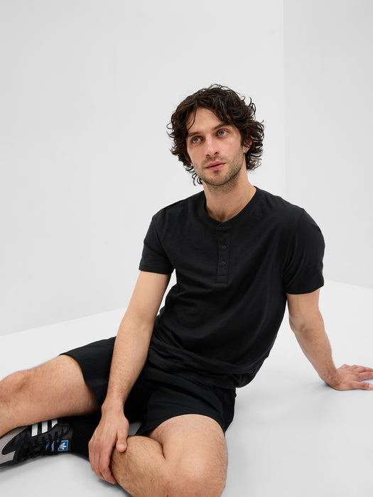Slub Cotton Henley T-Shirt