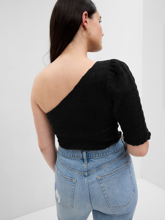 Smocked One-Shoulder Top