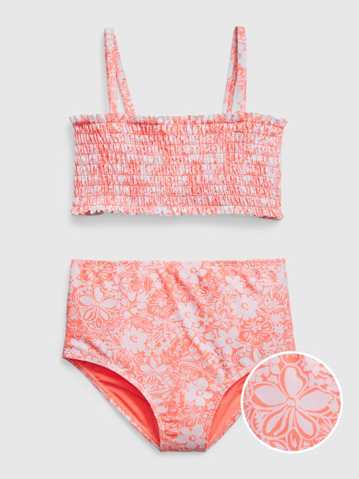 Kids Recycled Smocked Swim Two-Piece