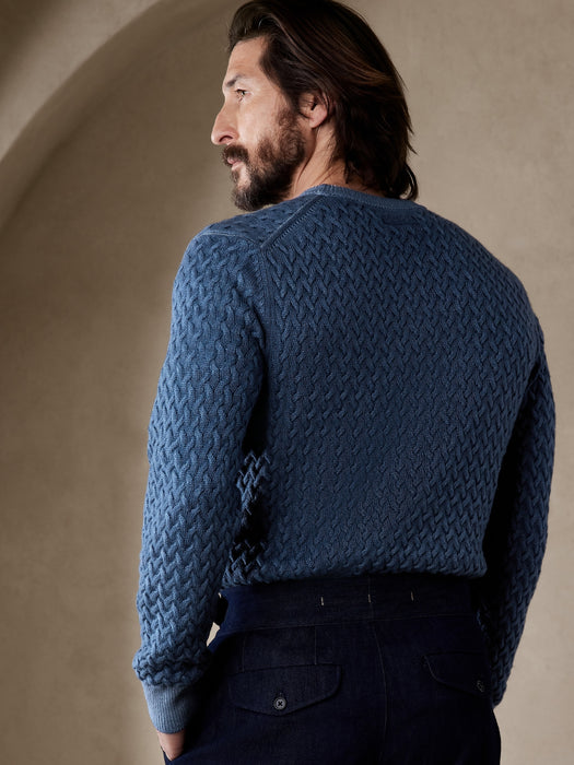 Wool-Cashmere Cable Sweater