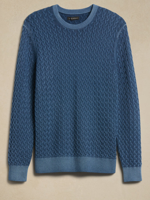 Wool-Cashmere Cable Sweater