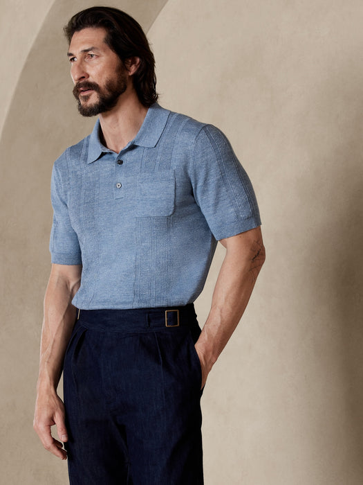 Giorgio Cotton-Linen Sweater Polo