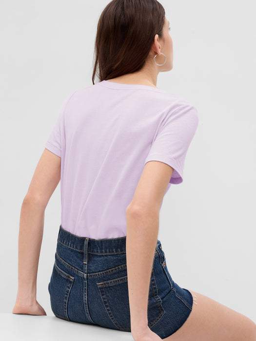 Shine Cotton Vintage V-Neck T-Shirt