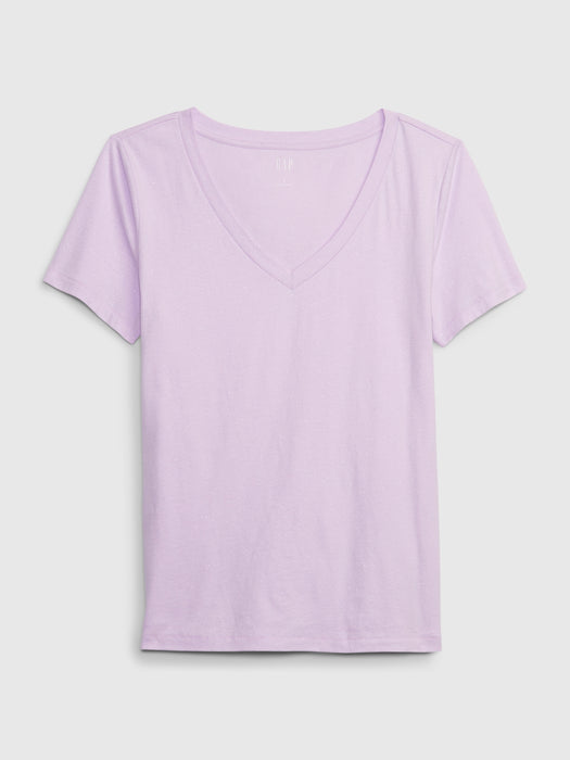 Shine Cotton Vintage V-Neck T-Shirt