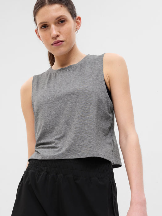 GapFit Recycled Breathe Cropped Muscle Tank Top