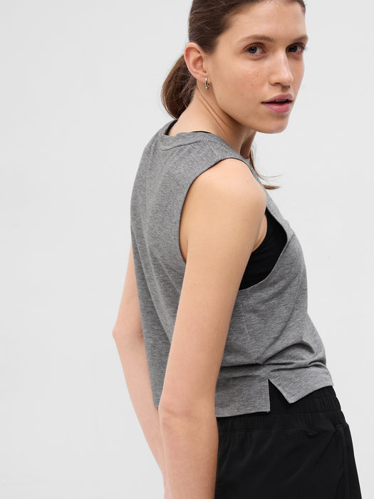 GapFit Recycled Breathe Cropped Muscle Tank Top