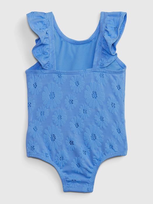 Toddler Recycled Textured Ruffle Swim One-Piece