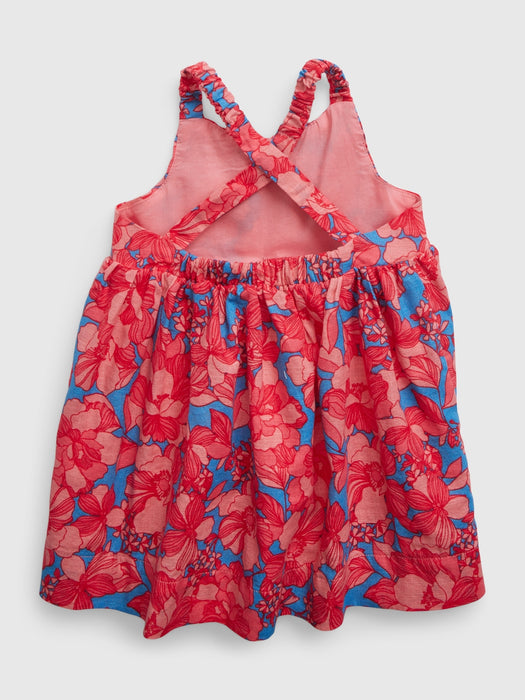 Baby Linen-Cotton Floral Dress