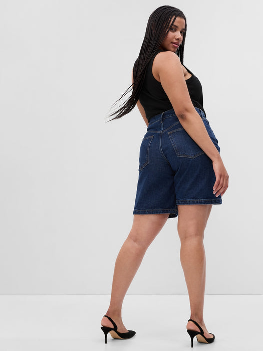 10" High Rise Stride Denim Bermuda Shorts