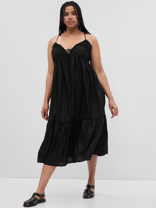 Tie-Front Ruffle Hem Maxi Dress