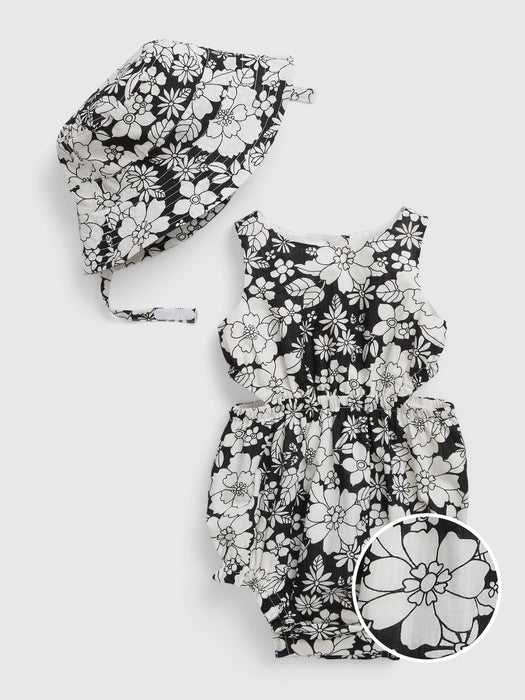 Baby Floral Bubble Shorty Outfit Set