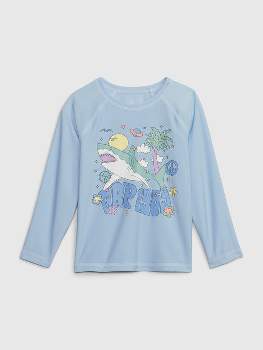 Toddler Recycled '70s Beach Graphic Swim Rash Guard