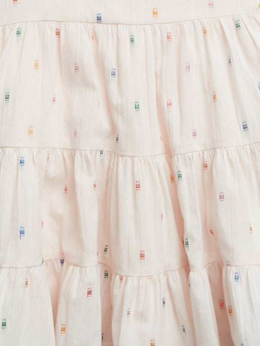 Baby Shiny Embroidered Tiered Dress Set