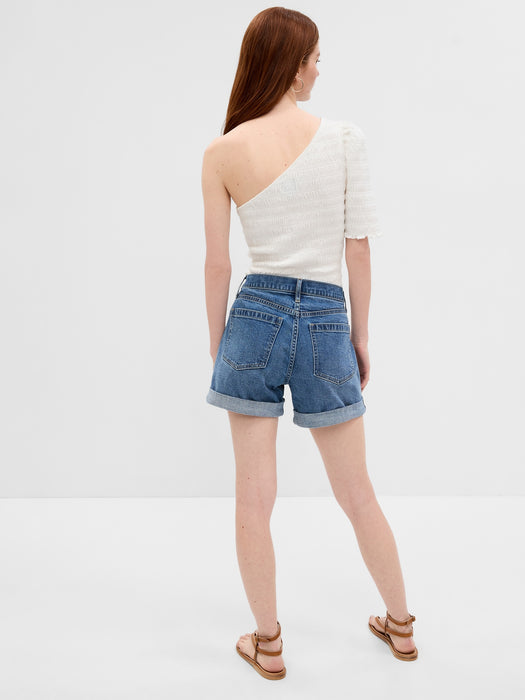 5" Mid Rise Denim Girlfriend Shorts