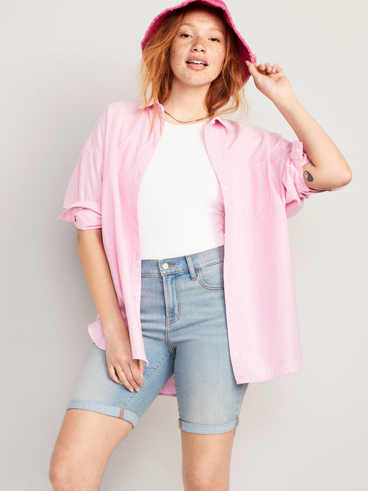 Mid-Rise Wow Jean Shorts for Women -- 9-inch inseam