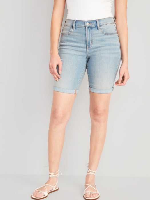 Mid-Rise Wow Jean Shorts for Women -- 9-inch inseam