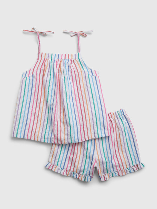 Kids 100% Recycled Seersucker PJ Shorts Set