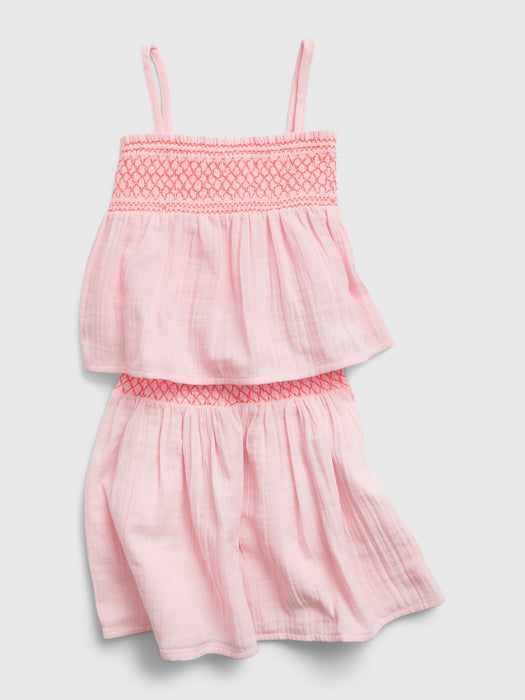 Toddler Crinkle Gauze Smocked Outfit Set