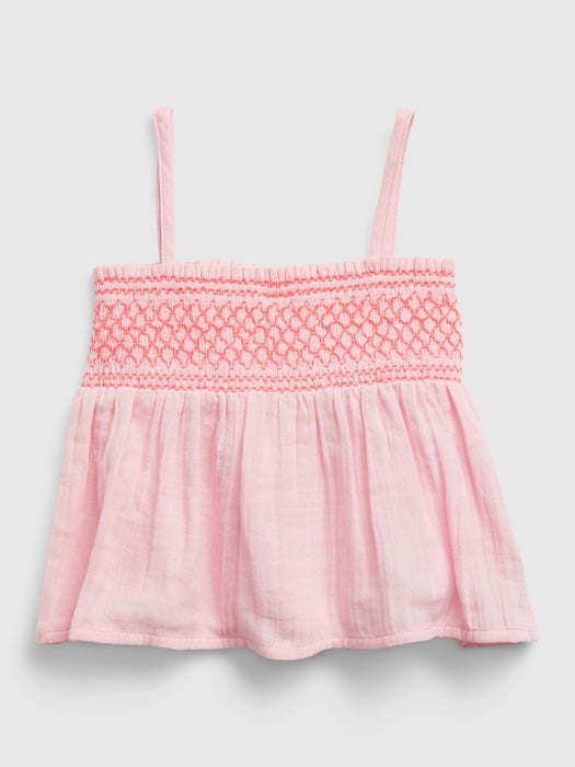 Toddler Crinkle Gauze Smocked Outfit Set